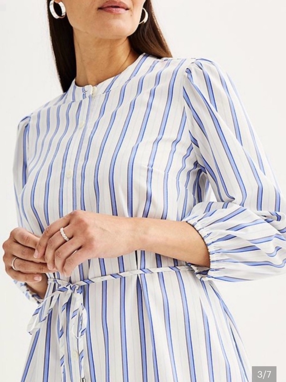 Nine West Blue and White Striped Dress - size M